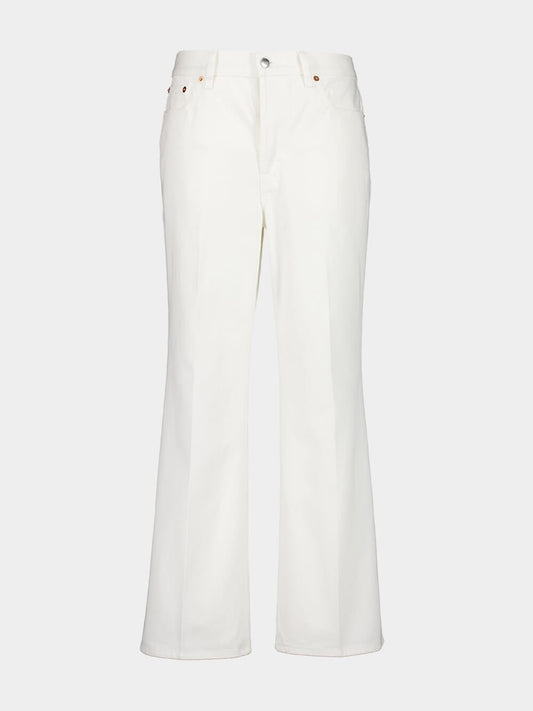 White Flared Trumpet Jeans