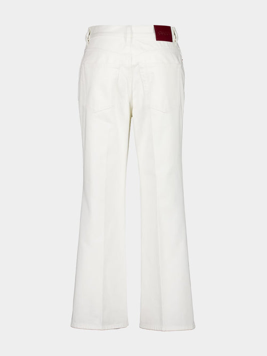 White Flared Trumpet Jeans