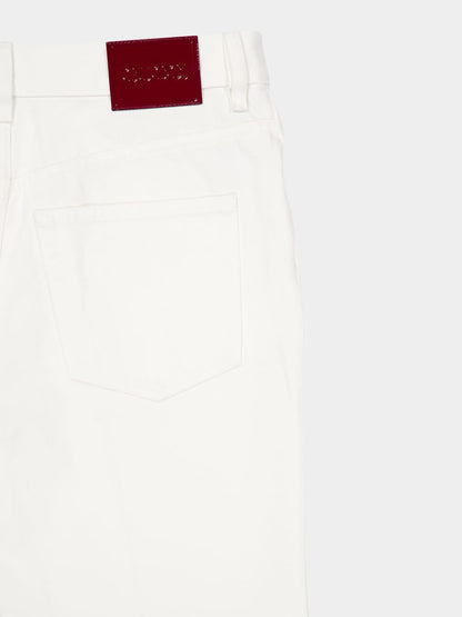 White Flared Trumpet Jeans
