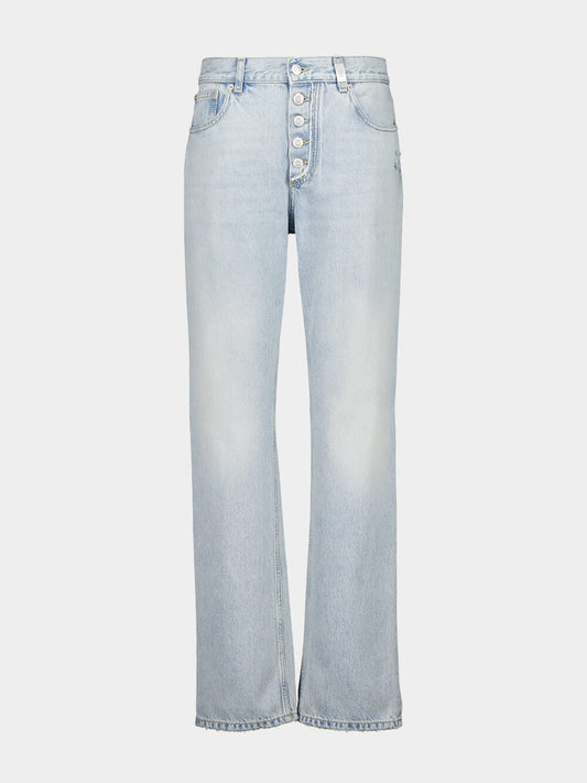 Washed Blue Stonewashed Slim Fit Jeans