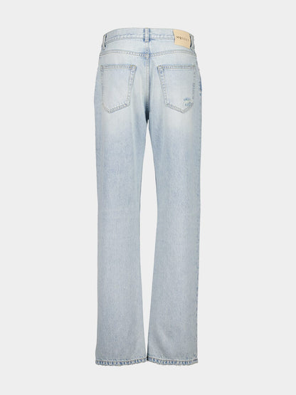 Washed Blue Stonewashed Slim Fit Jeans