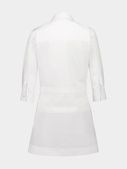 White Shirt Dress with Horsebit Detail
