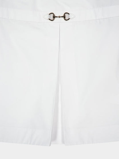 White Shirt Dress with Horsebit Detail