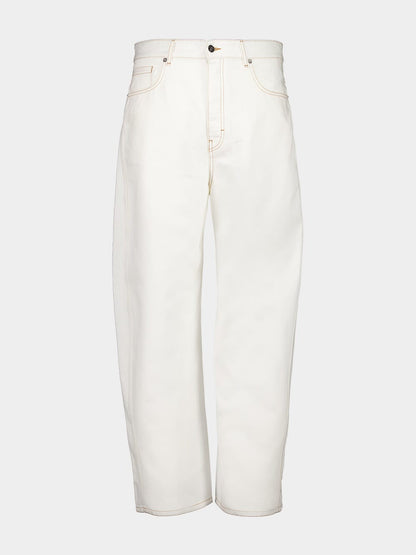 White Relaxed Fit Denim Jeans