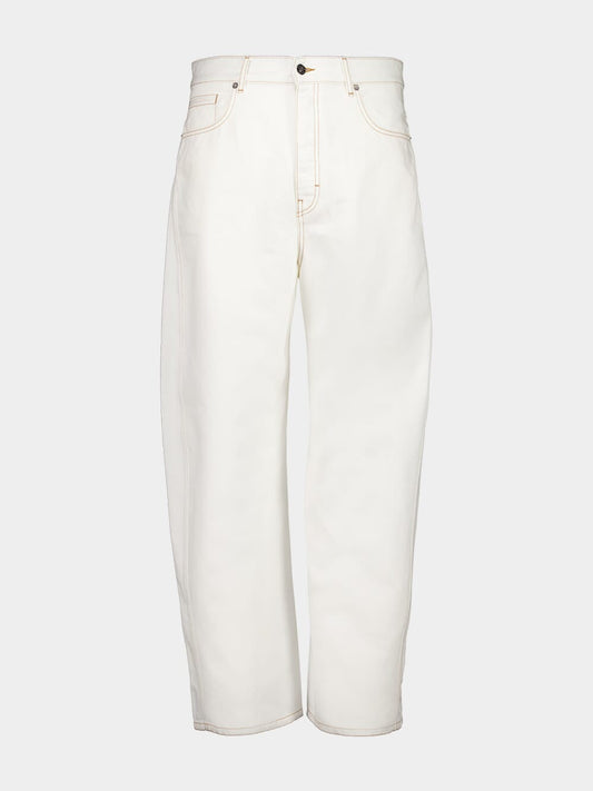 White Relaxed Fit Denim Jeans