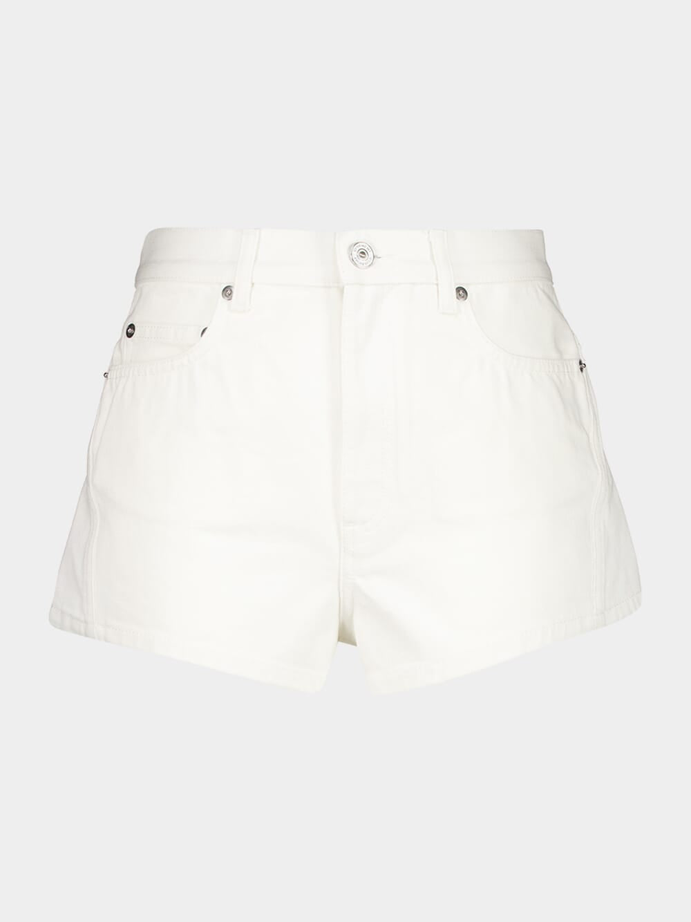 White Polaris Denim Shorts
