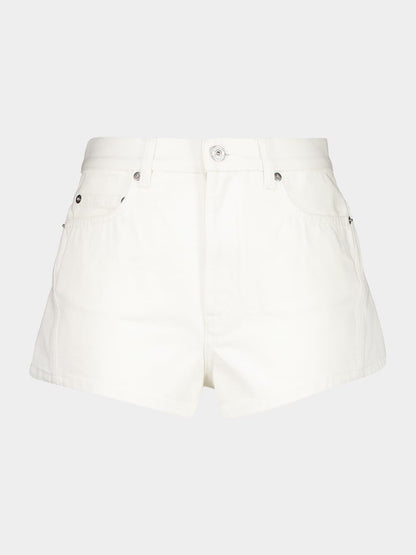 White Polaris Denim Shorts