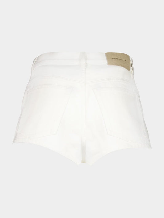 White Polaris Denim Shorts