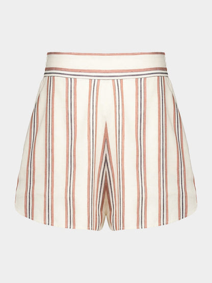 Calcita Linen Striped Shorts