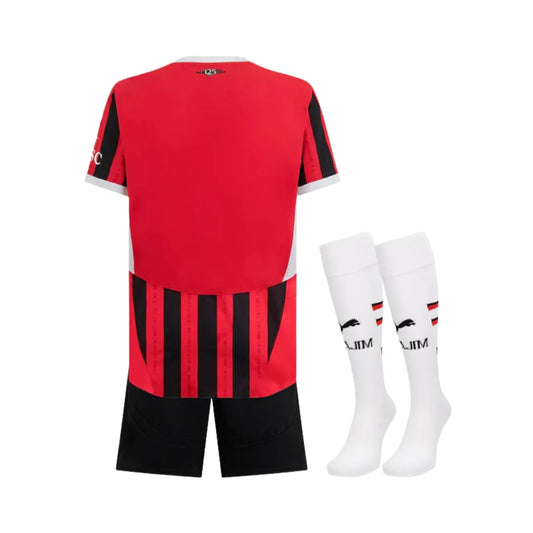 Kit de Criança - AC Milan Principal 24/25 - Calções Pretos