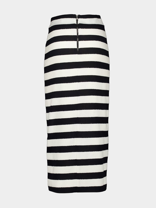 Striped Knitted Midi Skirt