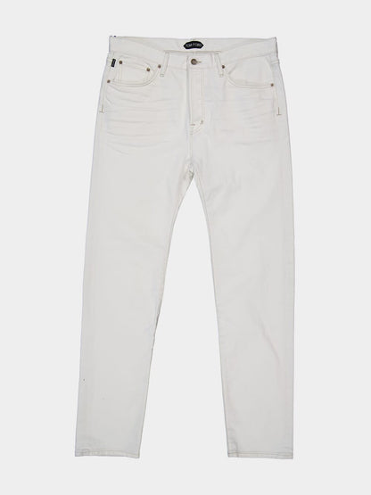 White Standard Fit Denim Jeans