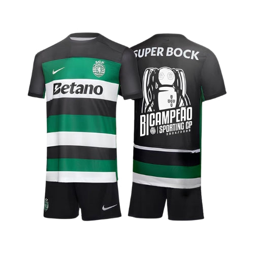 Kit de Criança - Sporting Principal 24/25 - Edição Bicampeão