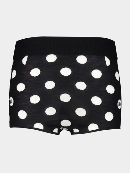 Polka-Dot Wool and Silk High-Waisted Panties