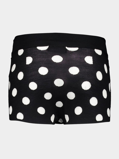 Polka-Dot Wool and Silk High-Waisted Panties