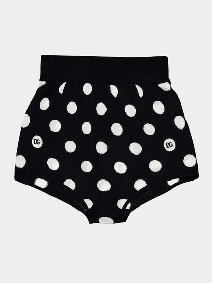 Polka-Dot Wool and Silk High-Waisted Panties