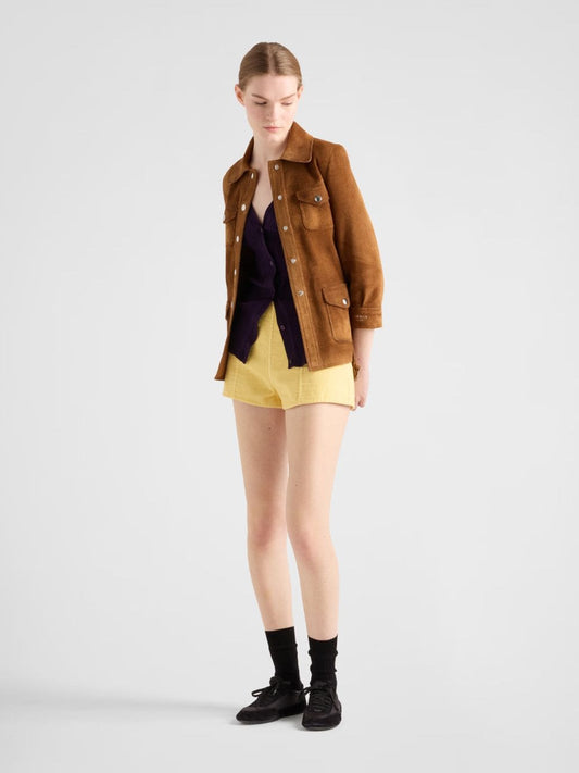 Yellow Double Cotton Shorts