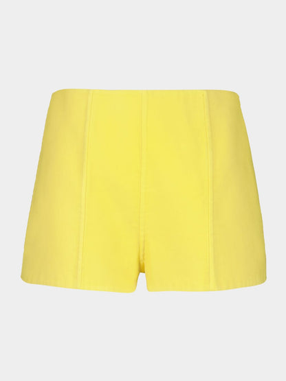 Yellow Double Cotton Shorts