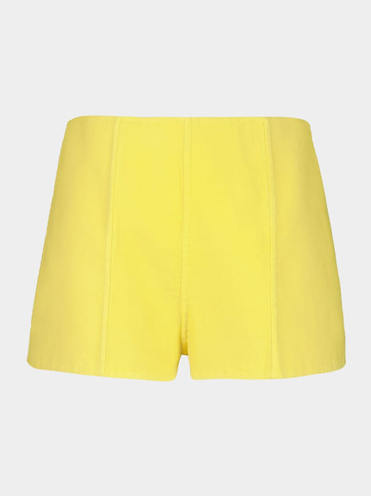 Yellow Double Cotton Shorts