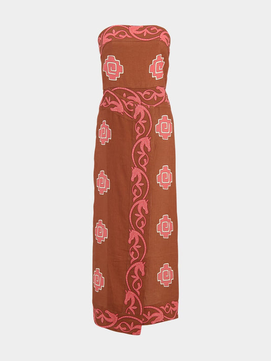 Ancient Strapless Linen Dress