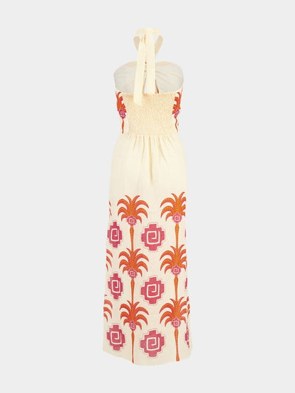 Water Adventure Linen Halter Dress