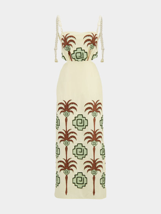 Tributaries Embroidered Cotton Maxi Dress