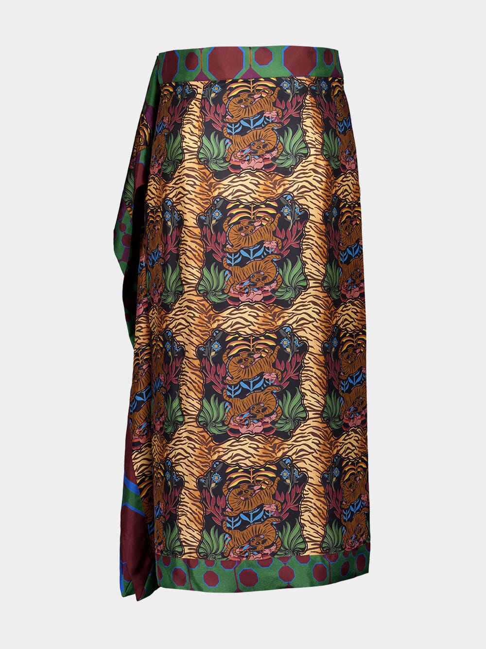 Wisteria Dreamframe Print Wrap Skirt in Double Printed Silk Twill