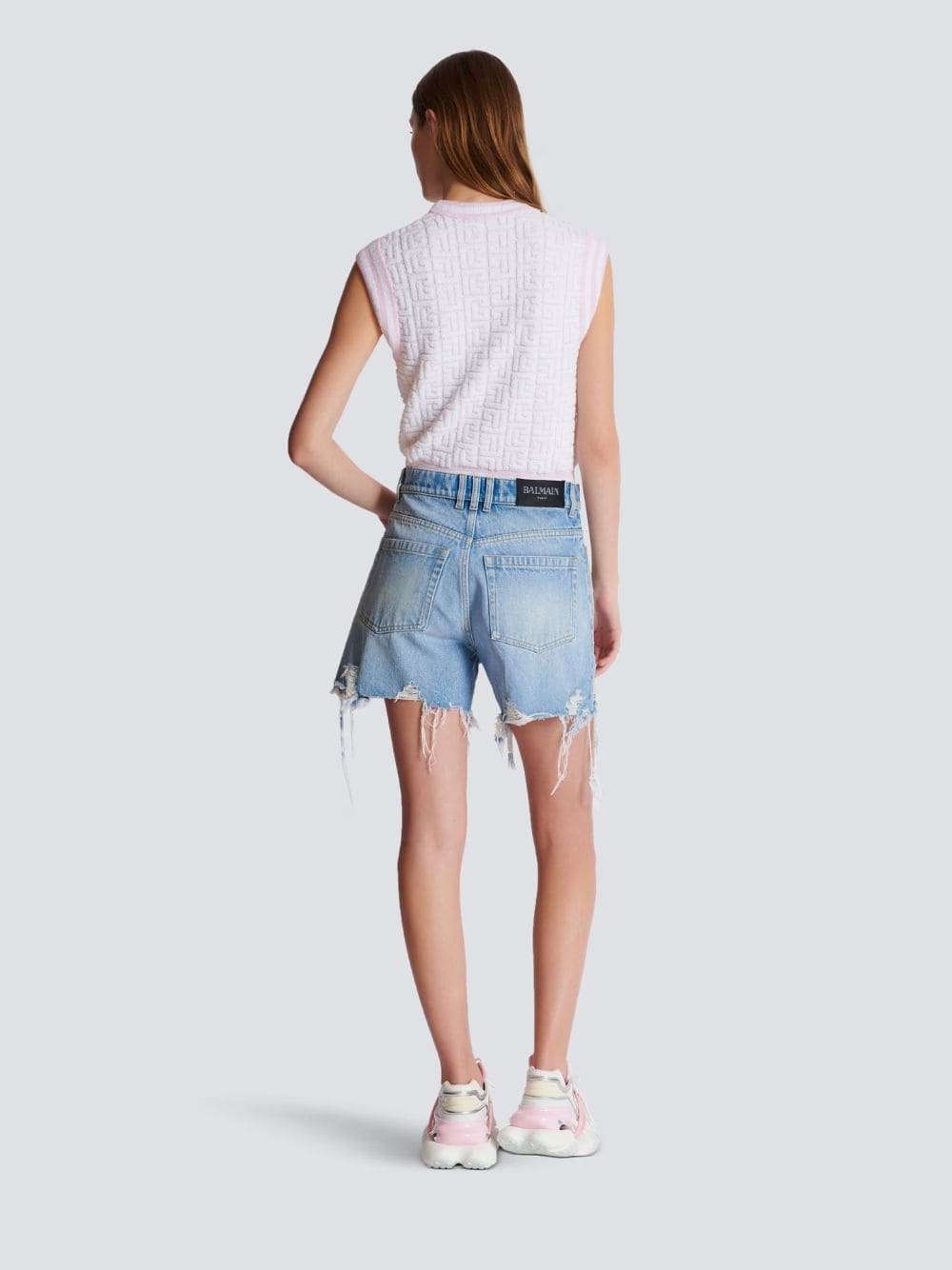Light Blue Denim High-Waisted Shorts