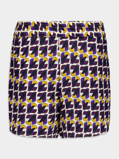 Bronzita Printed Silk Shorts