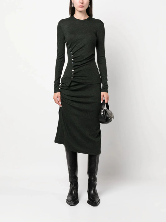 Wrap Asymmetric Midi Skirt