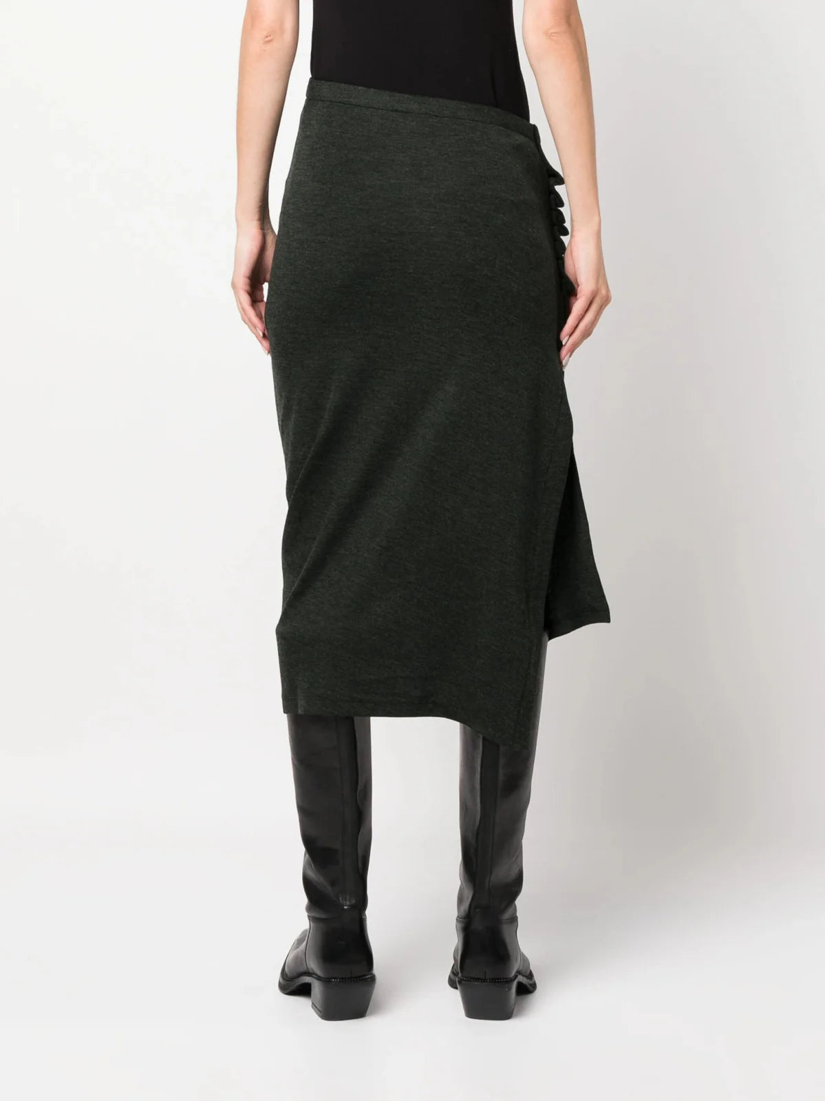 Wrap Asymmetric Midi Skirt