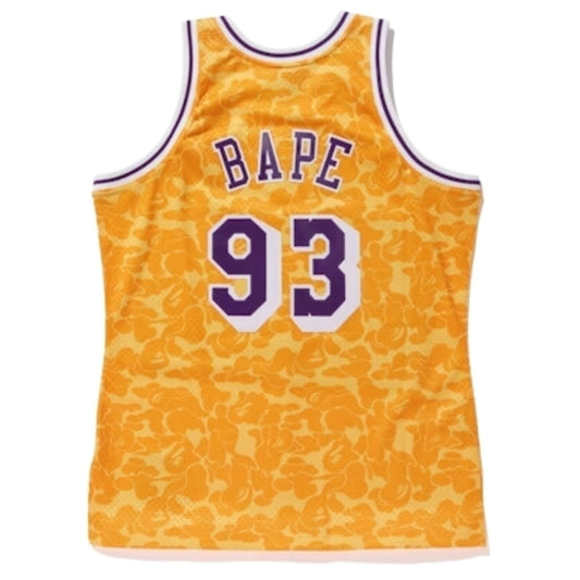 Regata Los Angeles Lakers BAPE X Mitchell & Ness 1996/97 ABC Amarela