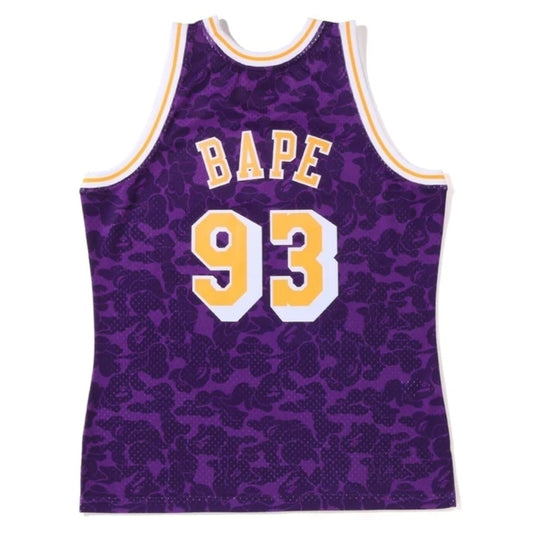 Regata Los Angeles Lakers BAPE X Mitchell & Ness 1993 Roxa