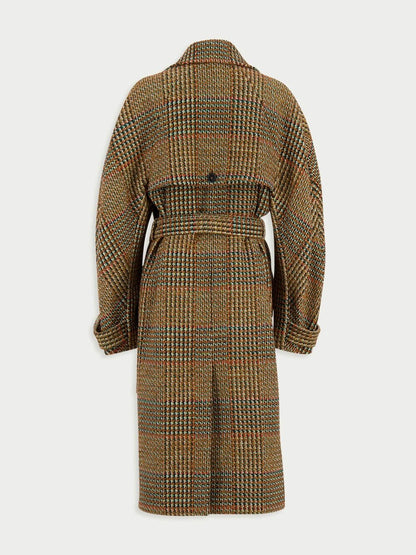 Tweed Belted Double-Breasted Coat