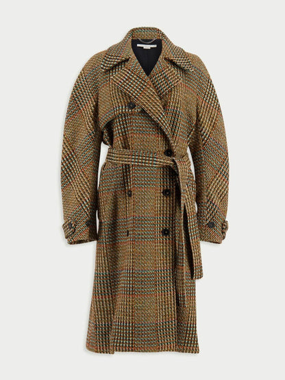 Tweed Belted Double-Breasted Coat