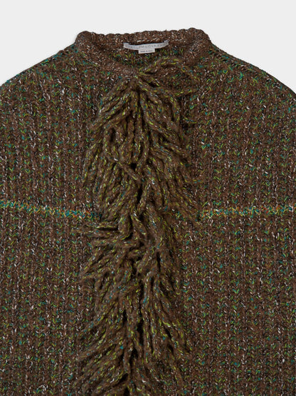 Tweed Knit Cape Coat